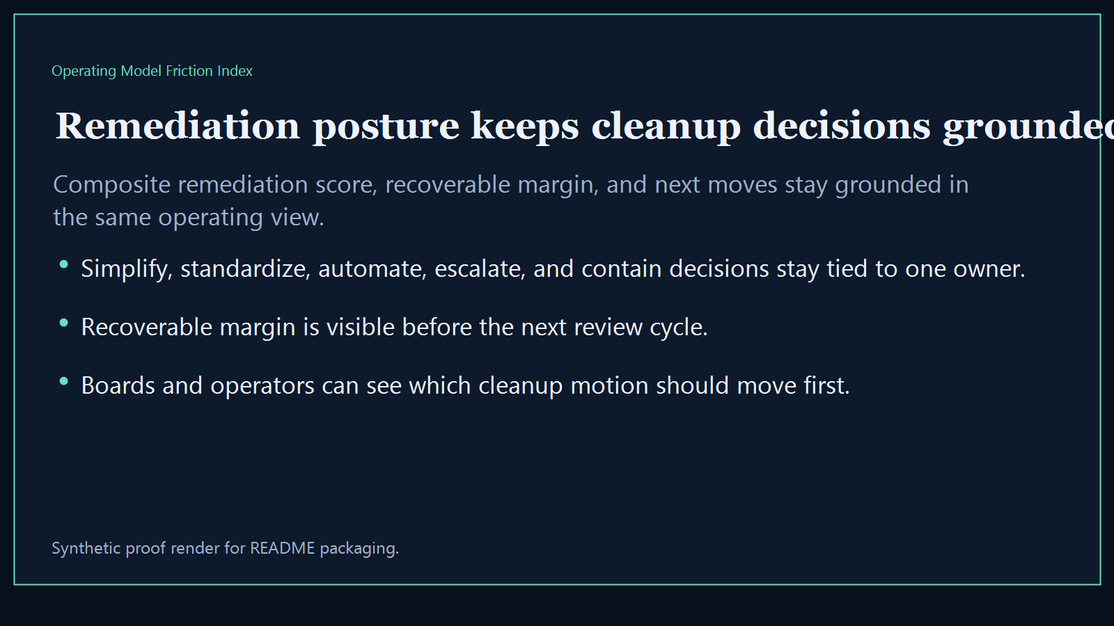 Remediation posture
